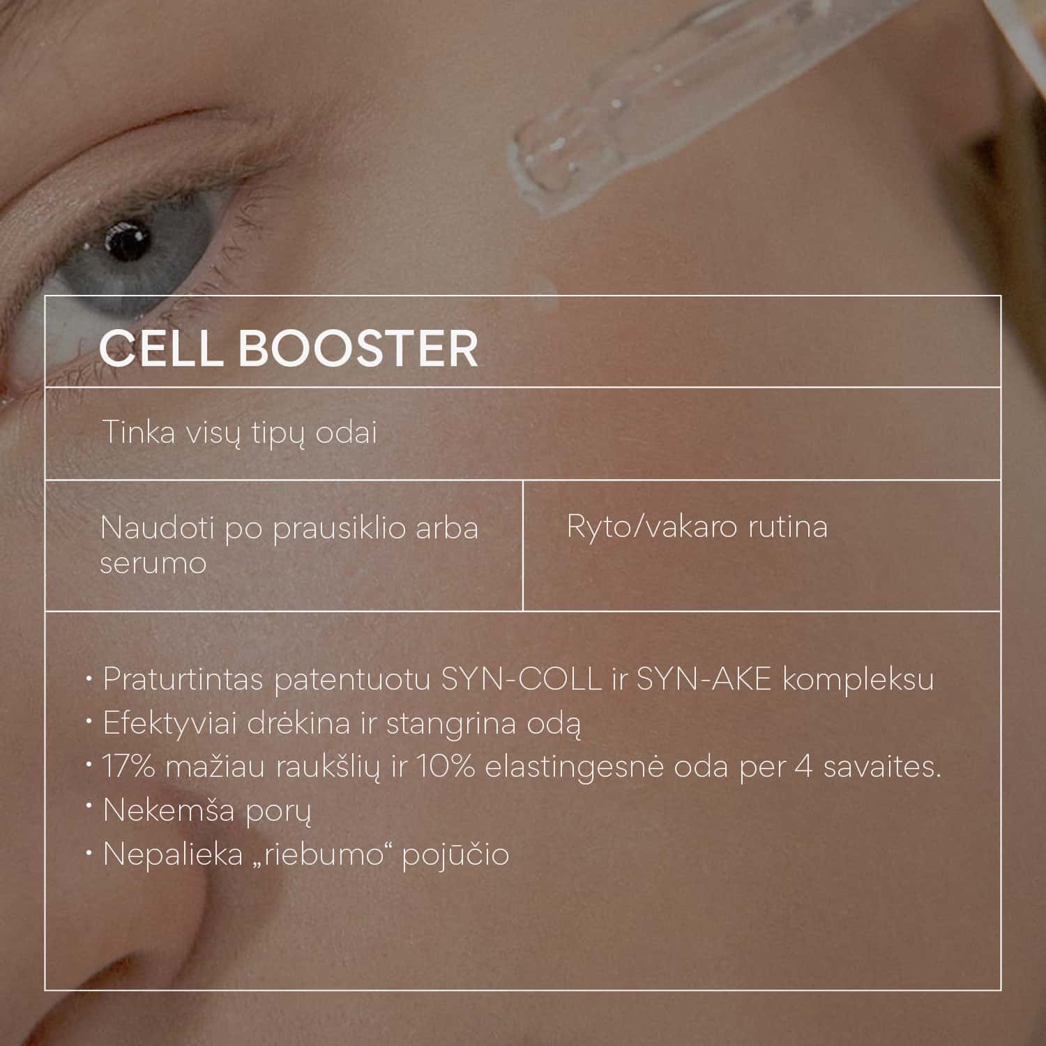 Stangrinantis kremas su peptidų kompleksu CELL BOOSTER