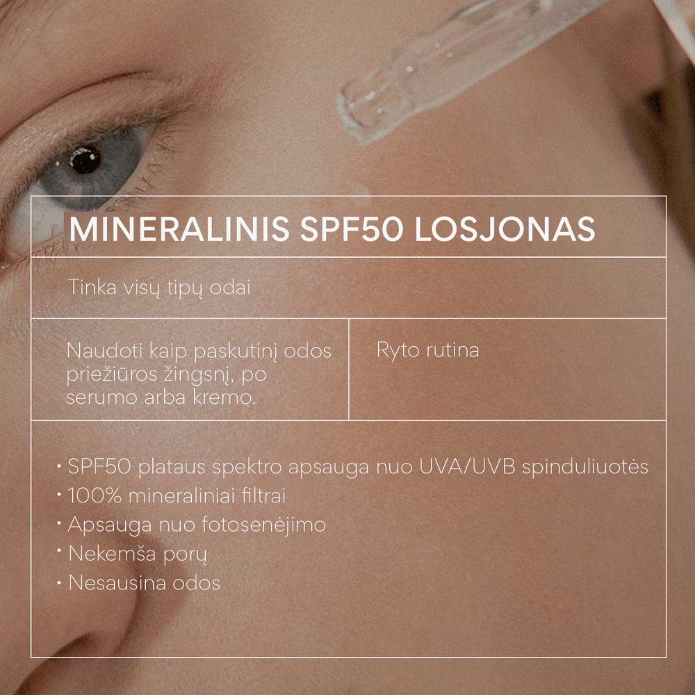 Mineralinis SPF50 losjonas nuo saulės